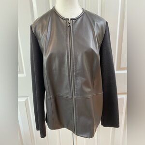 Nordstrom Lambskin Leather and Wool Blend Jacket Size L